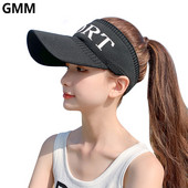 Ljeto Ženske izdubljene prozračne prazne kape za sunčanje Sportovi na otvorenom Golf Plaža Štitnik za sunce Pletena elastična bejzbol kapa s repom