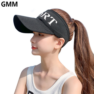 Ljeto Ženske izdubljene prozračne prazne kape za sunčanje Sportovi na otvorenom Golf Plaža Štitnik za sunce Pletena elastična bejzbol kapa s repom