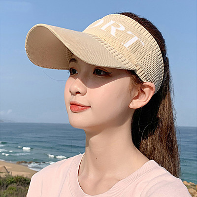 Ljeto Ženske izdubljene prozračne prazne kape za sunčanje Sportovi na otvorenom Golf Plaža Štitnik za sunce Pletena elastična bejzbol kapa s repom