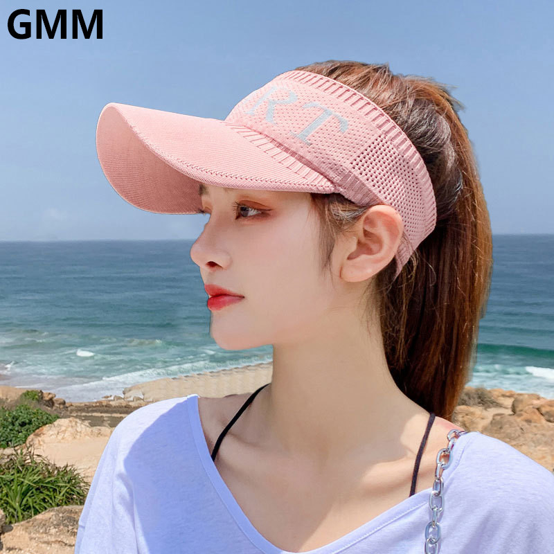 Ljeto Ženske izdubljene prozračne prazne kape za sunčanje Sportovi na otvorenom Golf Plaža Štitnik za sunce Pletena elastična bejzbol kapa s repom