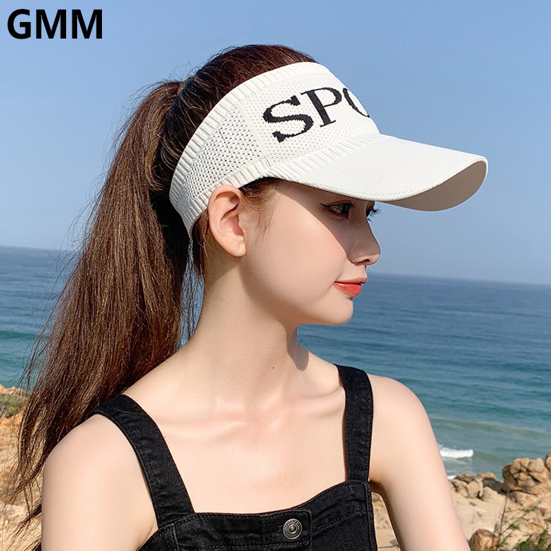 Ljeto Ženske izdubljene prozračne prazne kape za sunčanje Sportovi na otvorenom Golf Plaža Štitnik za sunce Pletena elastična bejzbol kapa s repom