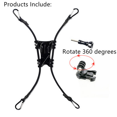 Suptig mrežni adapter za montažu na stup za ogradu s elastičnim instalacijskim užetom za Gopro Hero 11 10 9 8 7 EKEN /SJ/YI 4K /DJI kameru