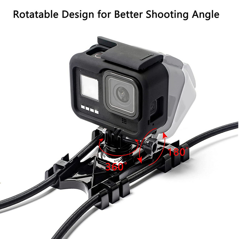 Suptig mrežni adapter za montažu na stup za ogradu s elastičnim instalacijskim užetom za Gopro Hero 11 10 9 8 7 EKEN /SJ/YI 4K /DJI kameru