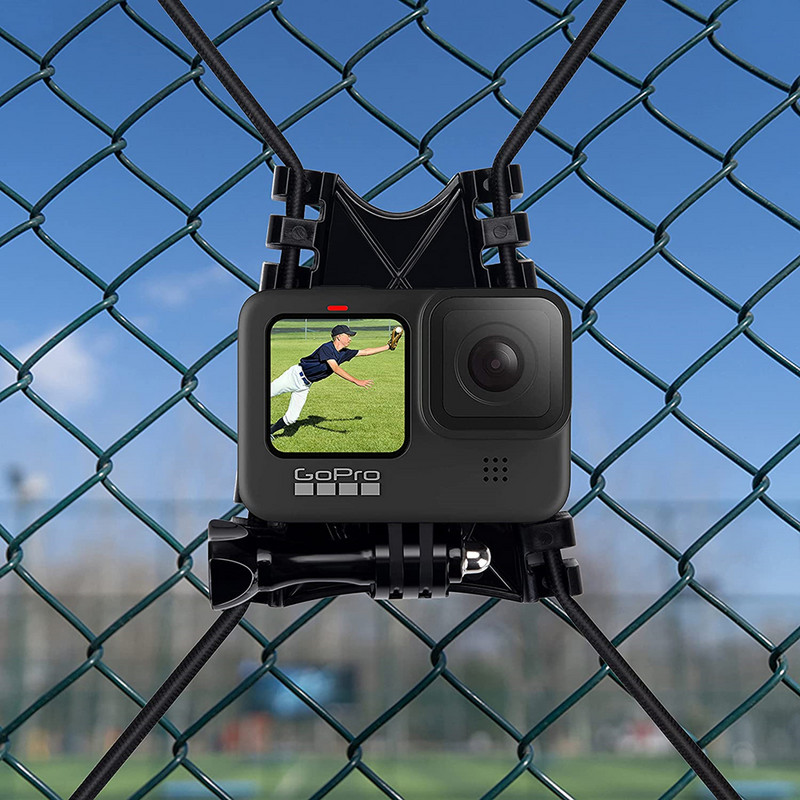 Suptig mrežni adapter za montažu na stup za ogradu s elastičnim instalacijskim užetom za Gopro Hero 11 10 9 8 7 EKEN /SJ/YI 4K /DJI kameru