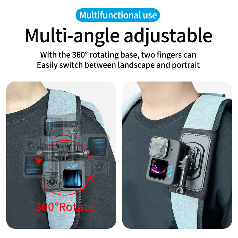 Goprohoz 11 10 9 8 Kiegészítők Hátizsák Clip bilincstartó tartó Go Pro Hero 11 7-hez Yi akciókamerához Dji Action 2 Insta360 ONE X2