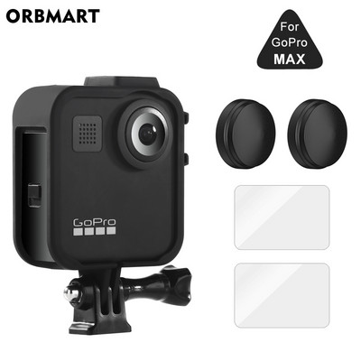 Raamümbris GoPro MAX 360 ekraanikaitsele karastatud klaasist kaitseklaasist kaitsekilest korpuse katte kinnitus Go Pro Maxi tarvikute jaoks