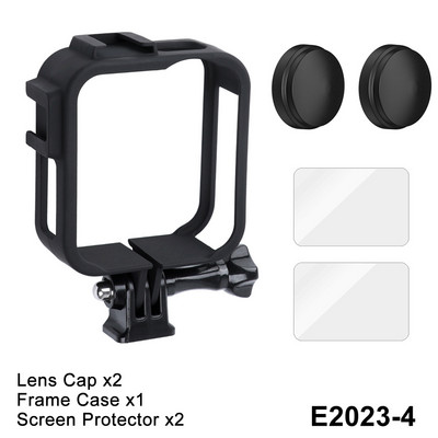 Rėmo dėklas, skirtas GoPro MAX 360 ekrano apsaugai grūdinto stiklo apsauginė lęšio plėvelė Korpuso dangtelio laikiklis, skirtas Go Pro Max priedams