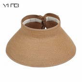 Ljeto 2018. Ženska šešir za sunčanje sa širokim obodom i širokim obodom Šešir za sunčanje za djevojke Šešir za izlete na odmoru Šešir za plažu s mašnama 13 boja