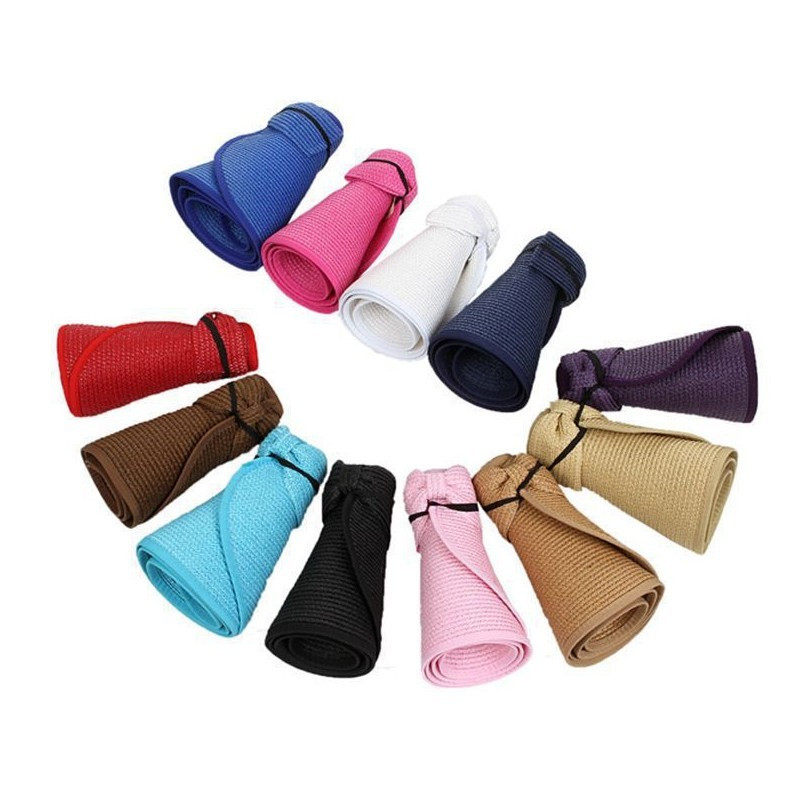 Ljeto 2018. Ženska šešir za sunčanje sa širokim obodom i širokim obodom Šešir za sunčanje za djevojke Šešir za izlete na odmoru Šešir za plažu s mašnama 13 boja