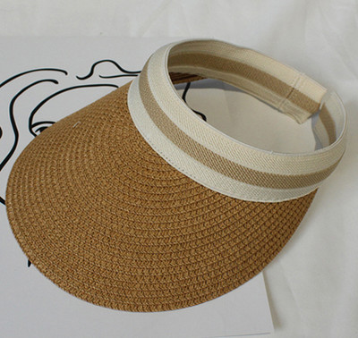 Koreai napellenző sapka női nyári strand napozósapka üres felső szalmakalap női UV védelem elleni Chapeau