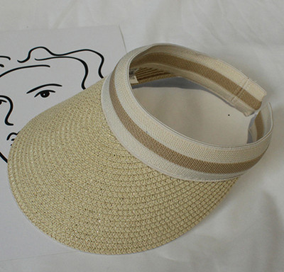 Koreai napellenző sapka női nyári strand napozósapka üres felső szalmakalap női UV védelem elleni Chapeau