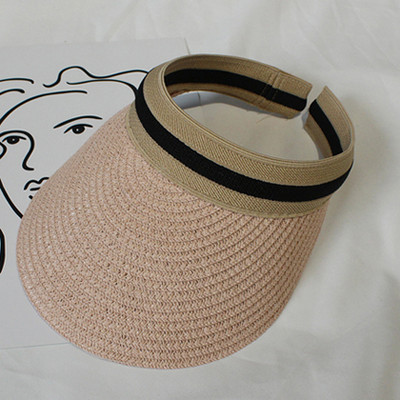 Koreai napellenző sapka női nyári strand napozósapka üres felső szalmakalap női UV védelem elleni Chapeau