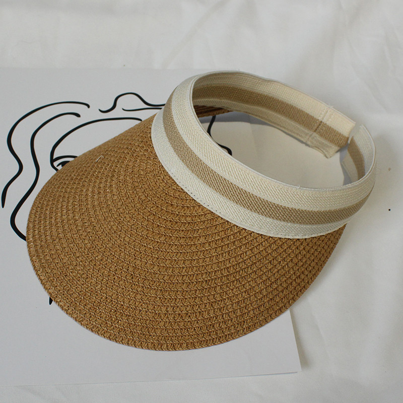 Koreai napellenző sapka női nyári strand napozósapka üres felső szalmakalap női UV védelem elleni Chapeau