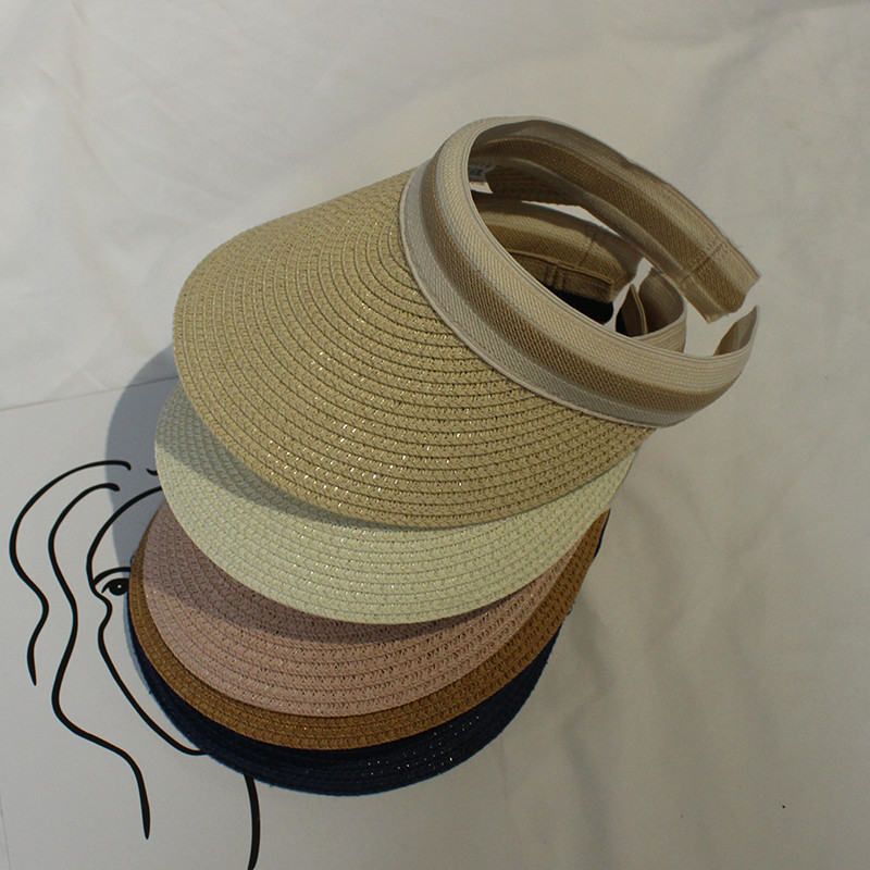 Koreai napellenző sapka női nyári strand napozósapka üres felső szalmakalap női UV védelem elleni Chapeau