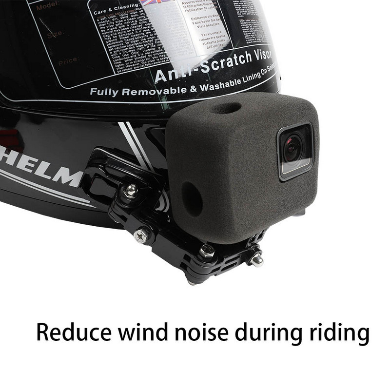 Κάλυμμα θήκης από αφρό σφουγγάρι με μείωση θορύβου παρμπρίζ για GoPro 11 10 9 8 7 5 4 Session DJI Osmo Action 3 Sports Camera Cycling