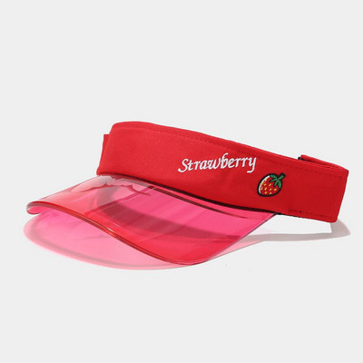 2021 új nyári napvédő sapka női gyümölcs színű átlátszó üres felső műanyag PVC napernyő sapka Napellenző sapkák kerékpár napvédő sapka