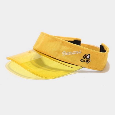 2021 új nyári napvédő sapka női gyümölcs színű átlátszó üres felső műanyag PVC napernyő sapka Napellenző sapkák kerékpár napvédő sapka