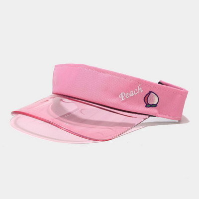 2021 új nyári napvédő sapka női gyümölcs színű átlátszó üres felső műanyag PVC napernyő sapka Napellenző sapkák kerékpár napvédő sapka