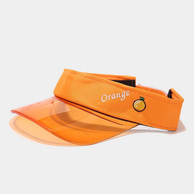 2021 új nyári napvédő sapka női gyümölcs színű átlátszó üres felső műanyag PVC napernyő sapka Napellenző sapkák kerékpár napvédő sapka