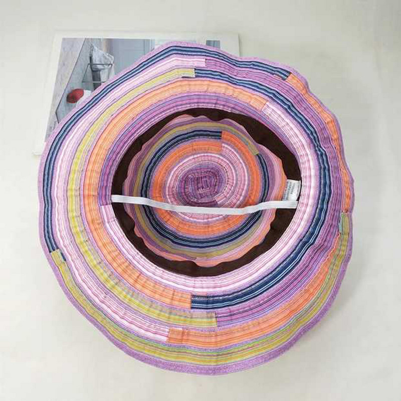 Pălării de vară pentru femei 2019 Pălărie de soare cu margini late Căciulă de soare pentru femei de călătorie cu dungi de plajă Pălării de soare pliabile cu boruri pentru fete