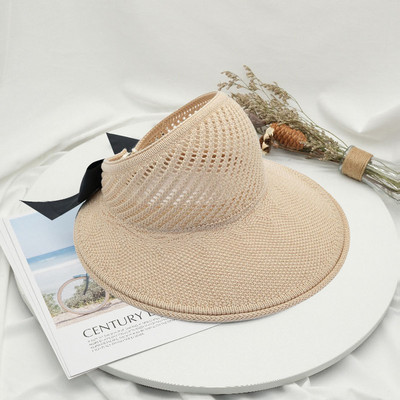 Ljetni mekani sklopivi slamnati šešir Modni šešir s velikim mašnama i velikim obodom Šešir za plažu s UV zaštitom od sunca Ženske ženske panama kape