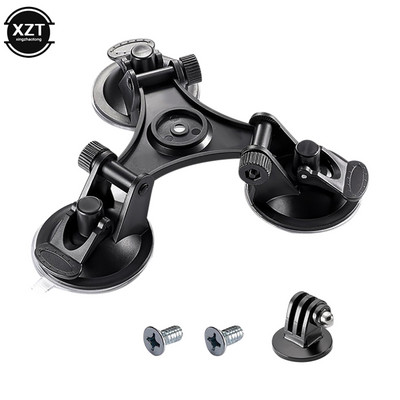 Autós tapadókorongos üvegtartó háromszög Alacsony szög + 1/4" állvány Adaptertartó Gopro hero7/6/5/2/3/3+/4 kameraszívó tartozék