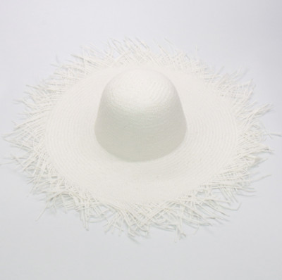 Ručno rađeni šešir s velikim obodom Prevelike oštrice s resicama Ženski slamnati šeširi s obodom od sunca Prirodna rafija Panama Beach Ljetna frizura