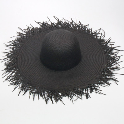 Ručno rađeni šešir s velikim obodom Prevelike oštrice s resicama Ženski slamnati šeširi s obodom od sunca Prirodna rafija Panama Beach Ljetna frizura