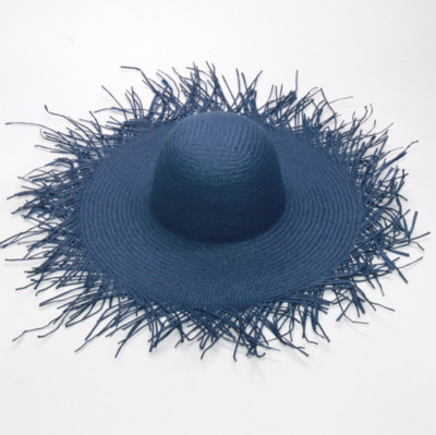 Ručno rađeni šešir s velikim obodom Prevelike oštrice s resicama Ženski slamnati šeširi s obodom od sunca Prirodna rafija Panama Beach Ljetna frizura