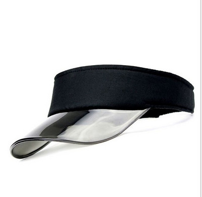 Нови летни UV пластмасова козирка Слънчеви шапки Мъжки открити прозрачни търговци Тенис Плажна шапка Защита Snapback шапки