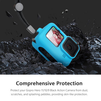 Θήκη σιλικόνης για GoPro Hero 11 10 9 Μαύρο προστατευτικό οθόνης Κάλυμμα περιβλήματος μεμβράνης φακού προστασίας για Go Pro Hero 10 9 αξεσουάρ