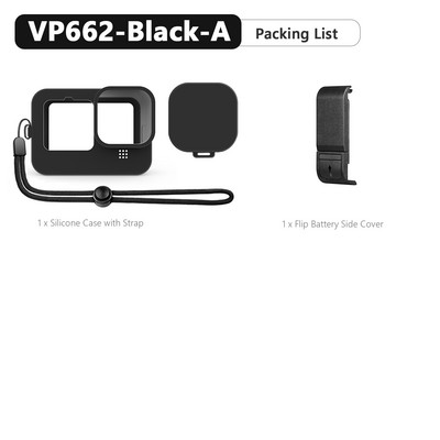 Szilikon tok GoPro Hero 11 10 9 fekete képernyővédő fólia lencsevédő fólia ház burkolat Go Pro Hero 10 9 tartozékokhoz