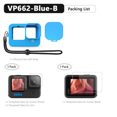 Szilikon tok GoPro Hero 11 10 9 fekete képernyővédő fólia lencsevédő fólia ház burkolat Go Pro Hero 10 9 tartozékokhoz