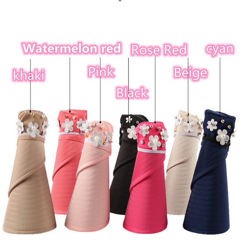 Moteriškas apsauginis kremas nuo saulės, sulankstomi lapai Pearl Flower Beach Hat MZ014