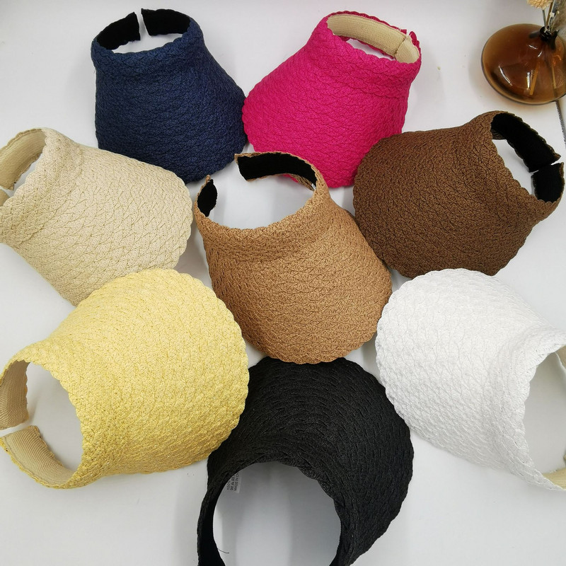 Veleprodaja ljetnih ženskih slamnatih suncobrana za ležerne izlete, moda, slobodno vrijeme, odmor na plaži, kapa sa šiltom, šeširi za sunce s upletenom pletenicom