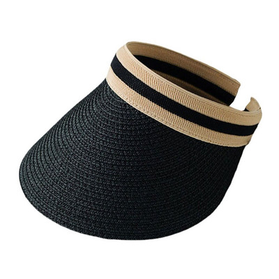 Nyári üres cilinder sapka Női napvédő sapkák Női kültéri napellenző sapkák Kézzel készített szalma sapka Alkalmi ernyősapka horgász vakáció strandsapkák