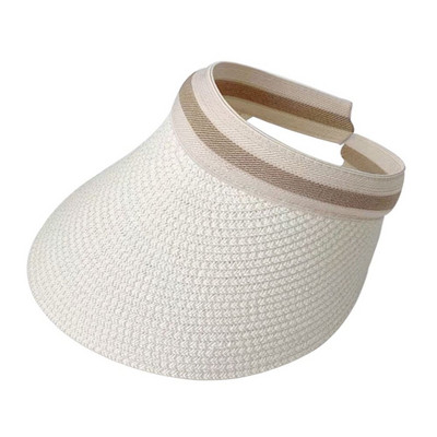 Nyári üres cilinder sapka Női napvédő sapkák Női kültéri napellenző sapkák Kézzel készített szalma sapka Alkalmi ernyősapka horgász vakáció strandsapkák