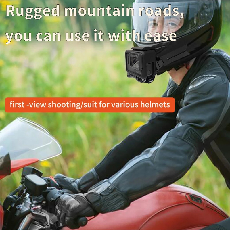 TUYU motociklo šalmo priekinio smakro dirželio sulankstomas laikiklis, skirtas GoPro Hero 11 10 9 8 Insta360 DJI EKEN H9 Priedas iPhone 14