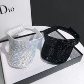 Sieviešu saules cepures Rhinestone Luxury desigenr Tukšs Top dāmu Hip Hop caps gorras Beach Vasaras cepures sievietēm chapeu feminino