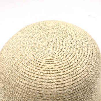 Νέο ψάθινο καπέλο ψαρά για κορίτσια Φαρδύ γείσο Καλοκαιρινά καπέλα για γυναίκες παραλία Παναμάς Ψάθινο καπέλο Dome Bucket Καπέλο Femme Shade