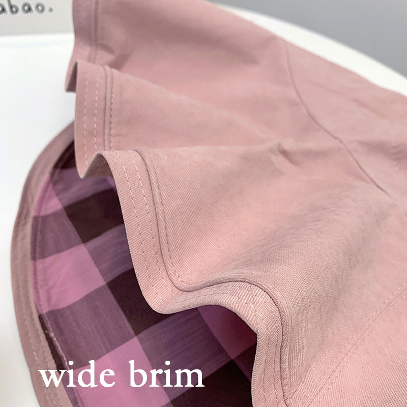 Női napsapka - nyári tavaszi floppy Beach utazási halászsapka, női UV-védő kockás, megfordítható, széles karimájú panamai sapka