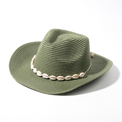 Divat Shell Cowboy Cowgirl Kalap Női Férfi Szalmakalap Széles Karimájú Strandkalap Nyári Nyaralás Panama Napsapka Nagyker