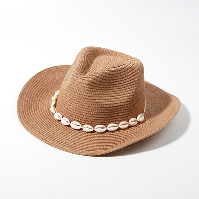 Divat Shell Cowboy Cowgirl Kalap Női Férfi Szalmakalap Széles Karimájú Strandkalap Nyári Nyaralás Panama Napsapka Nagyker