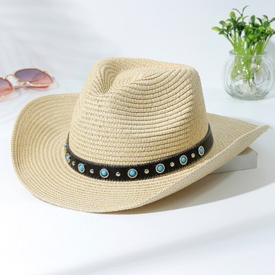 Divat Shell Cowboy Cowgirl Kalap Női Férfi Szalmakalap Széles Karimájú Strandkalap Nyári Nyaralás Panama Napsapka Nagyker