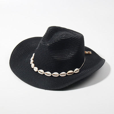Divat Shell Cowboy Cowgirl Kalap Női Férfi Szalmakalap Széles Karimájú Strandkalap Nyári Nyaralás Panama Napsapka Nagyker