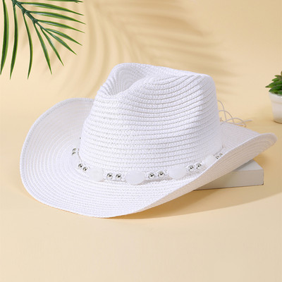 Divat Shell Cowboy Cowgirl Kalap Női Férfi Szalmakalap Széles Karimájú Strandkalap Nyári Nyaralás Panama Napsapka Nagyker