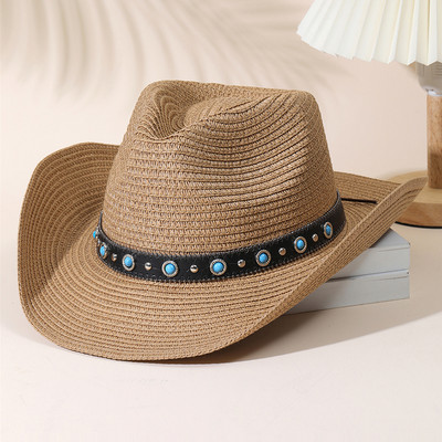 Divat Shell Cowboy Cowgirl Kalap Női Férfi Szalmakalap Széles Karimájú Strandkalap Nyári Nyaralás Panama Napsapka Nagyker