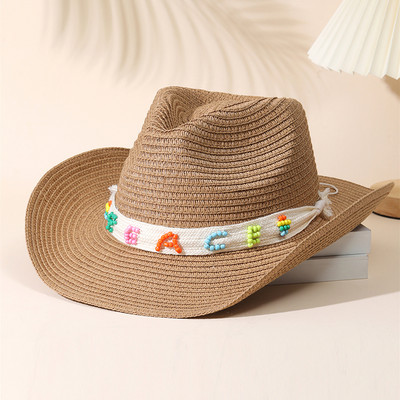 Divat Shell Cowboy Cowgirl Kalap Női Férfi Szalmakalap Széles Karimájú Strandkalap Nyári Nyaralás Panama Napsapka Nagyker
