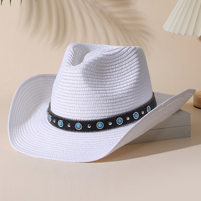 Divat Shell Cowboy Cowgirl Kalap Női Férfi Szalmakalap Széles Karimájú Strandkalap Nyári Nyaralás Panama Napsapka Nagyker