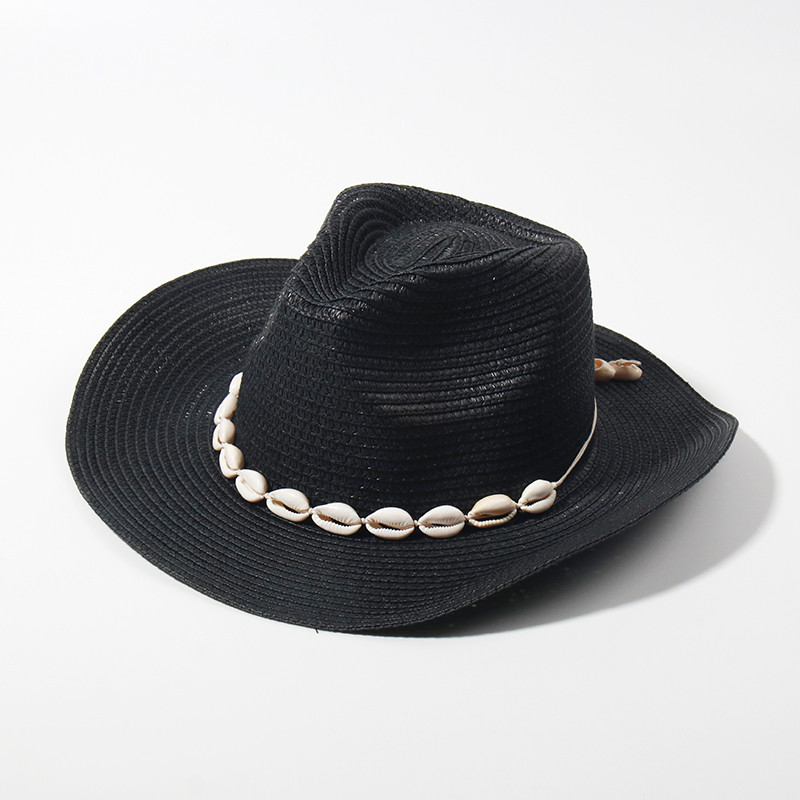 Divat Shell Cowboy Cowgirl Kalap Női Férfi Szalmakalap Széles Karimájú Strandkalap Nyári Nyaralás Panama Napsapka Nagyker